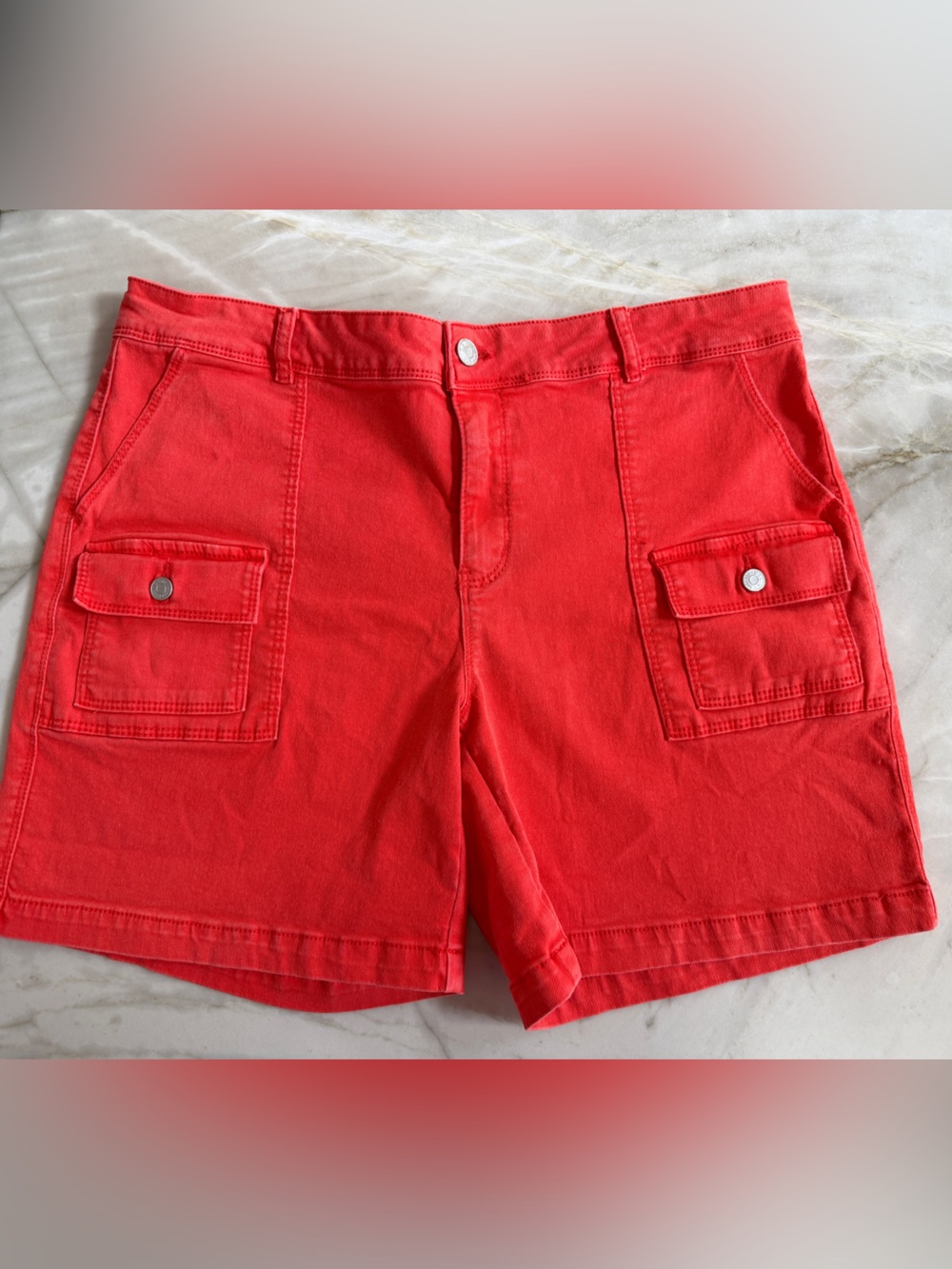 Cato Est. 1946 Deep Orange Mid Rise Cargo shorts Sz 16